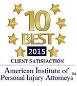 10 Best | Client Satisfaction | American Institute Of Personal Injury Attorneys | 2015